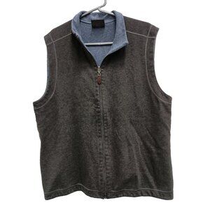 Age Of Wisdom Mens Vest XL Gray Blue Full Zip Reversible Outdoor Gorpcore Casual